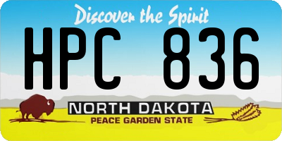 ND license plate HPC836