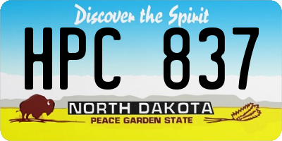 ND license plate HPC837
