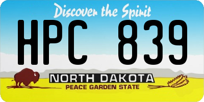 ND license plate HPC839