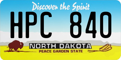 ND license plate HPC840