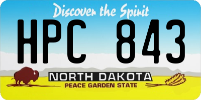 ND license plate HPC843