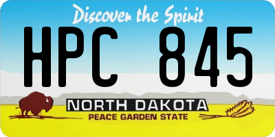 ND license plate HPC845