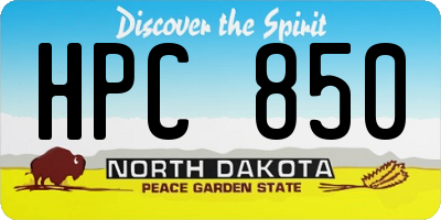 ND license plate HPC850