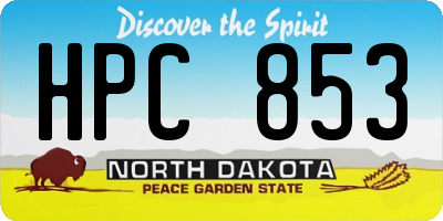 ND license plate HPC853