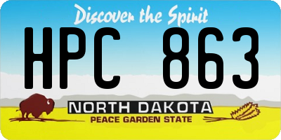 ND license plate HPC863