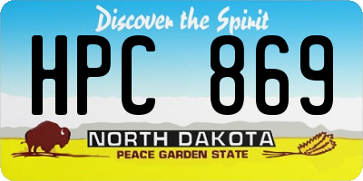 ND license plate HPC869