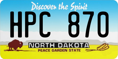 ND license plate HPC870