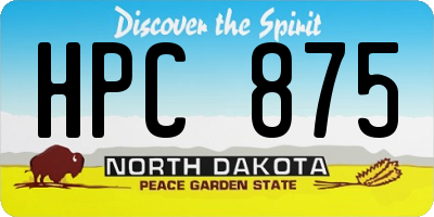 ND license plate HPC875