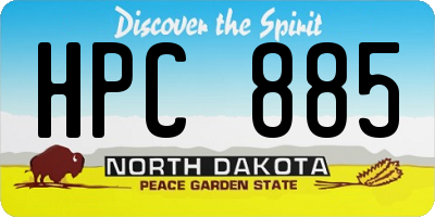 ND license plate HPC885