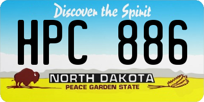 ND license plate HPC886