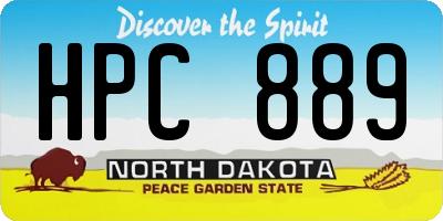 ND license plate HPC889