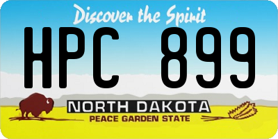 ND license plate HPC899