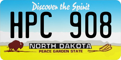ND license plate HPC908