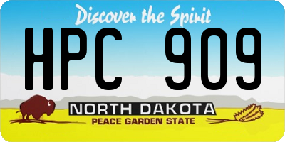 ND license plate HPC909