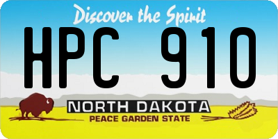 ND license plate HPC910