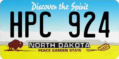 ND license plate HPC924