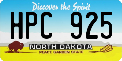 ND license plate HPC925