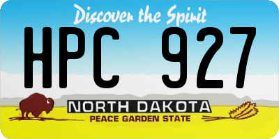 ND license plate HPC927