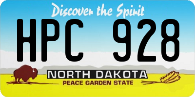 ND license plate HPC928