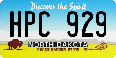 ND license plate HPC929