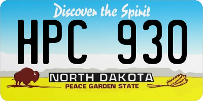 ND license plate HPC930