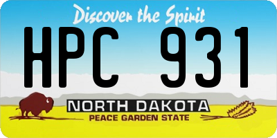 ND license plate HPC931