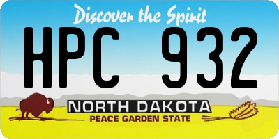 ND license plate HPC932