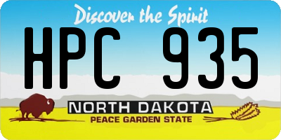 ND license plate HPC935