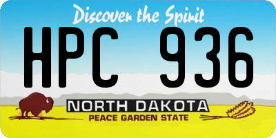 ND license plate HPC936