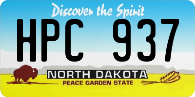 ND license plate HPC937