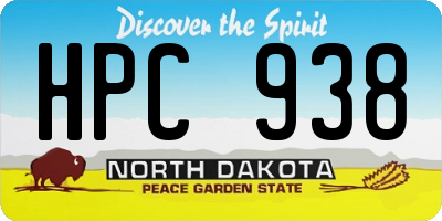 ND license plate HPC938