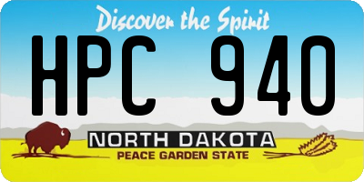 ND license plate HPC940