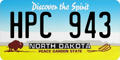 ND license plate HPC943