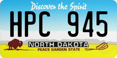 ND license plate HPC945