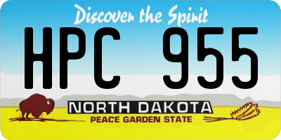 ND license plate HPC955