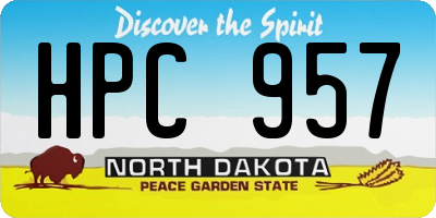 ND license plate HPC957