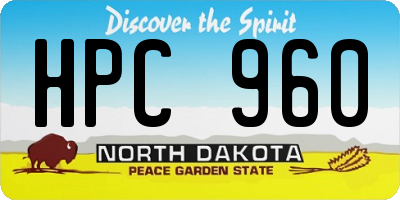 ND license plate HPC960