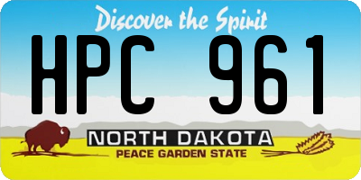 ND license plate HPC961