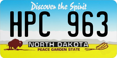 ND license plate HPC963