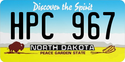 ND license plate HPC967