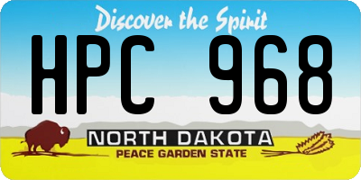 ND license plate HPC968