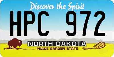 ND license plate HPC972