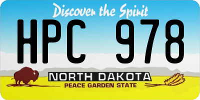 ND license plate HPC978