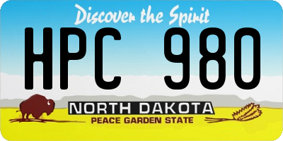 ND license plate HPC980