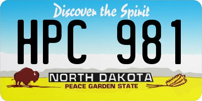 ND license plate HPC981