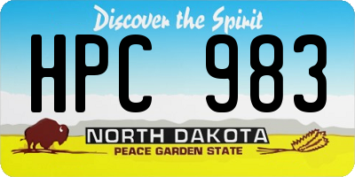 ND license plate HPC983