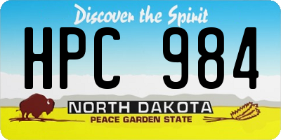 ND license plate HPC984
