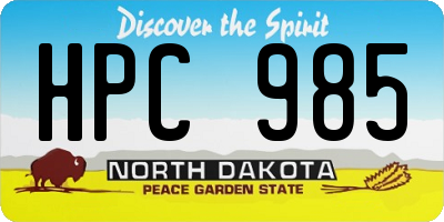 ND license plate HPC985