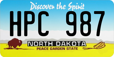 ND license plate HPC987