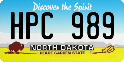 ND license plate HPC989